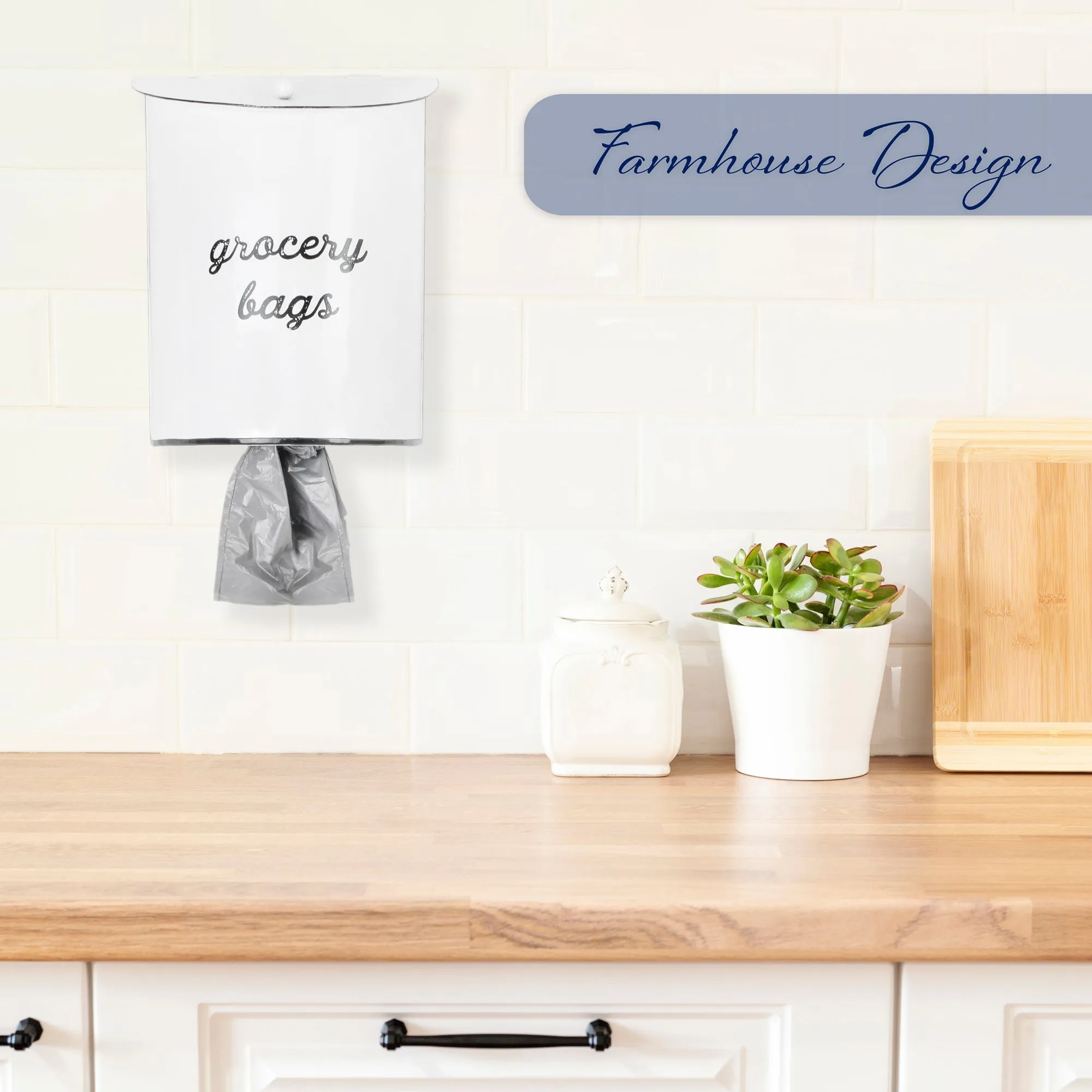 Enamelware Grocery Bag Holder