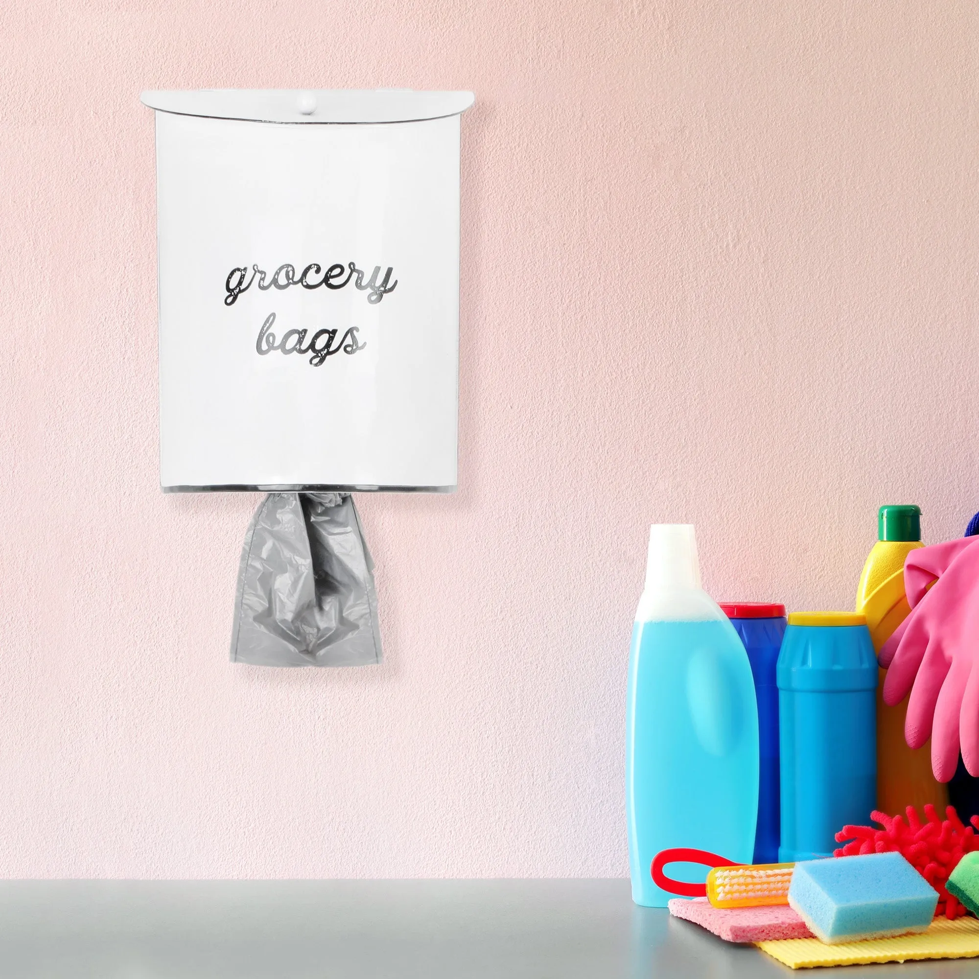 Enamelware Grocery Bag Holder