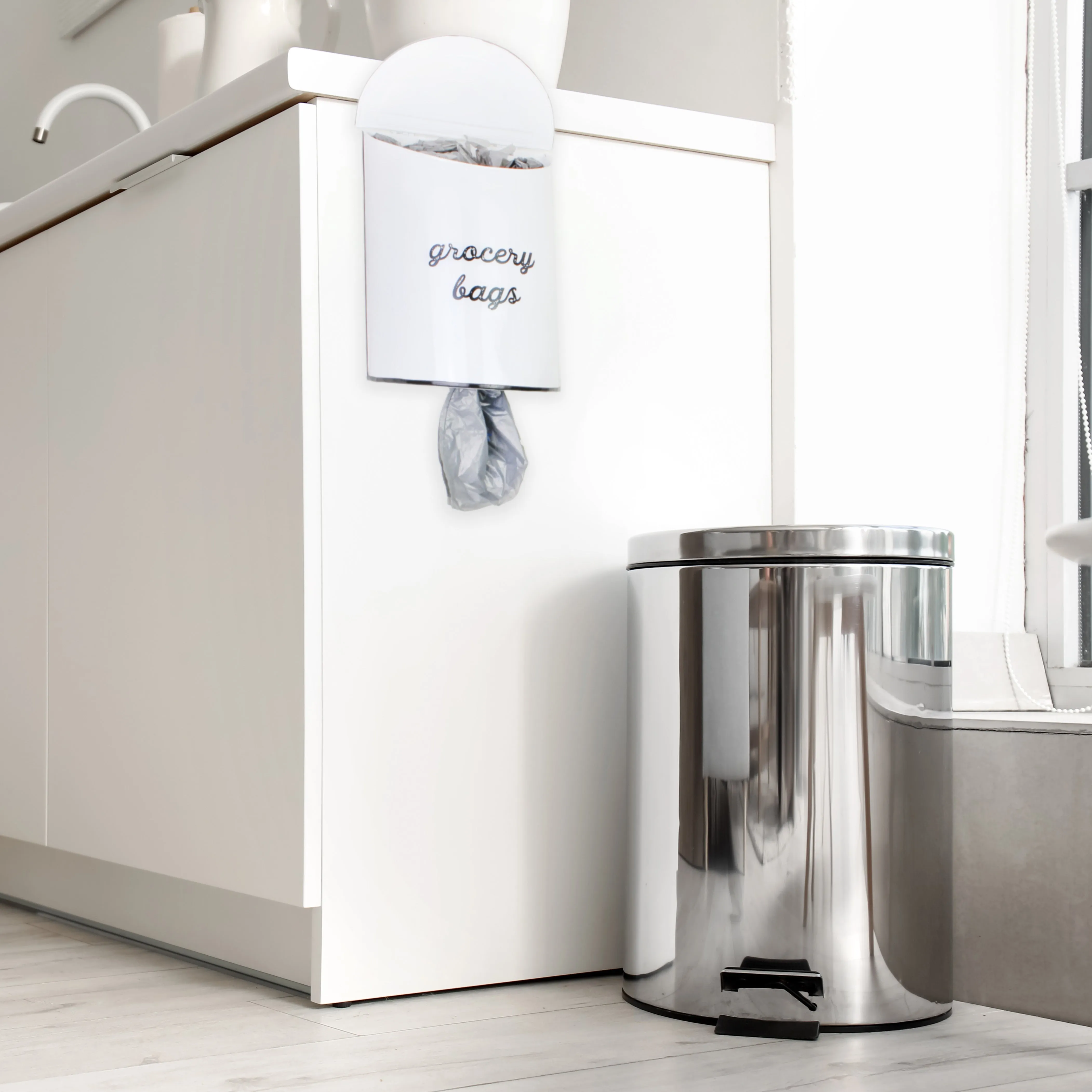 Enamelware Grocery Bag Holder
