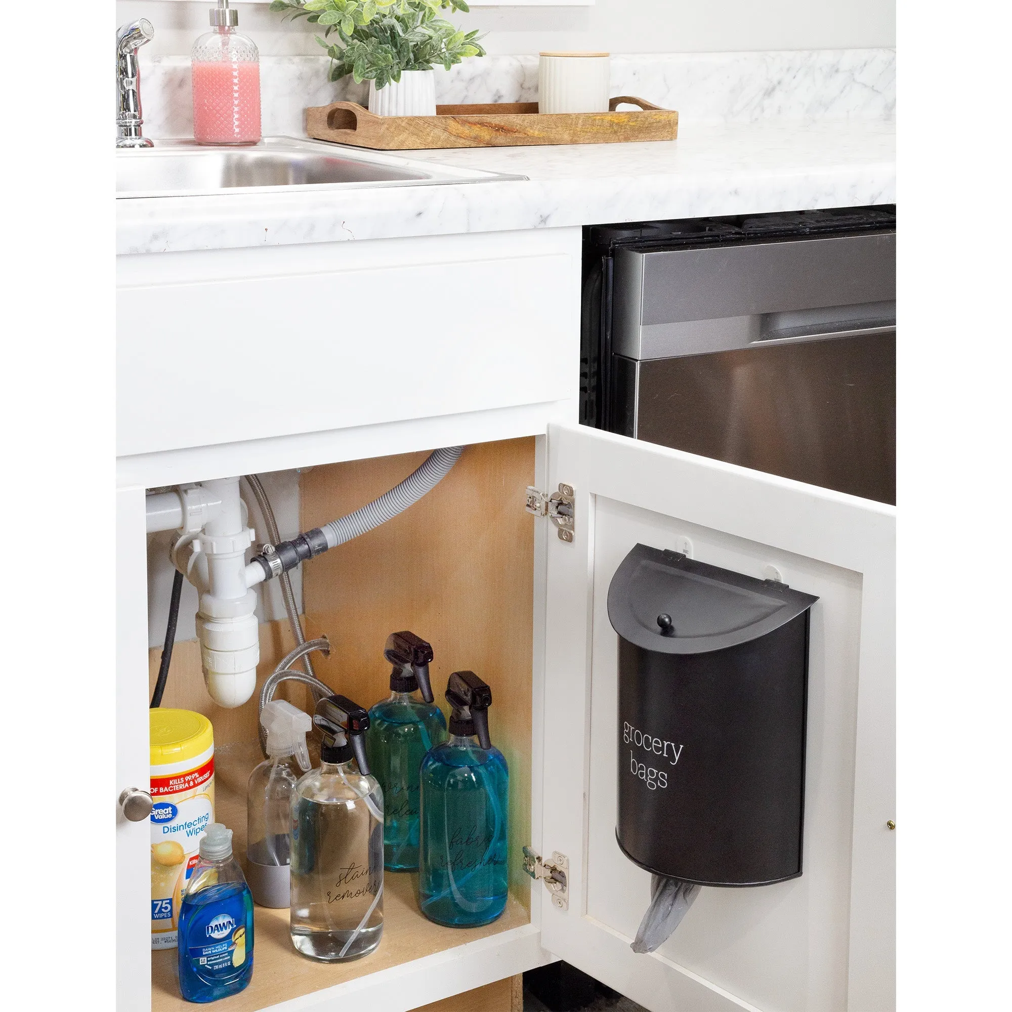 Enamelware Grocery Bag Holder