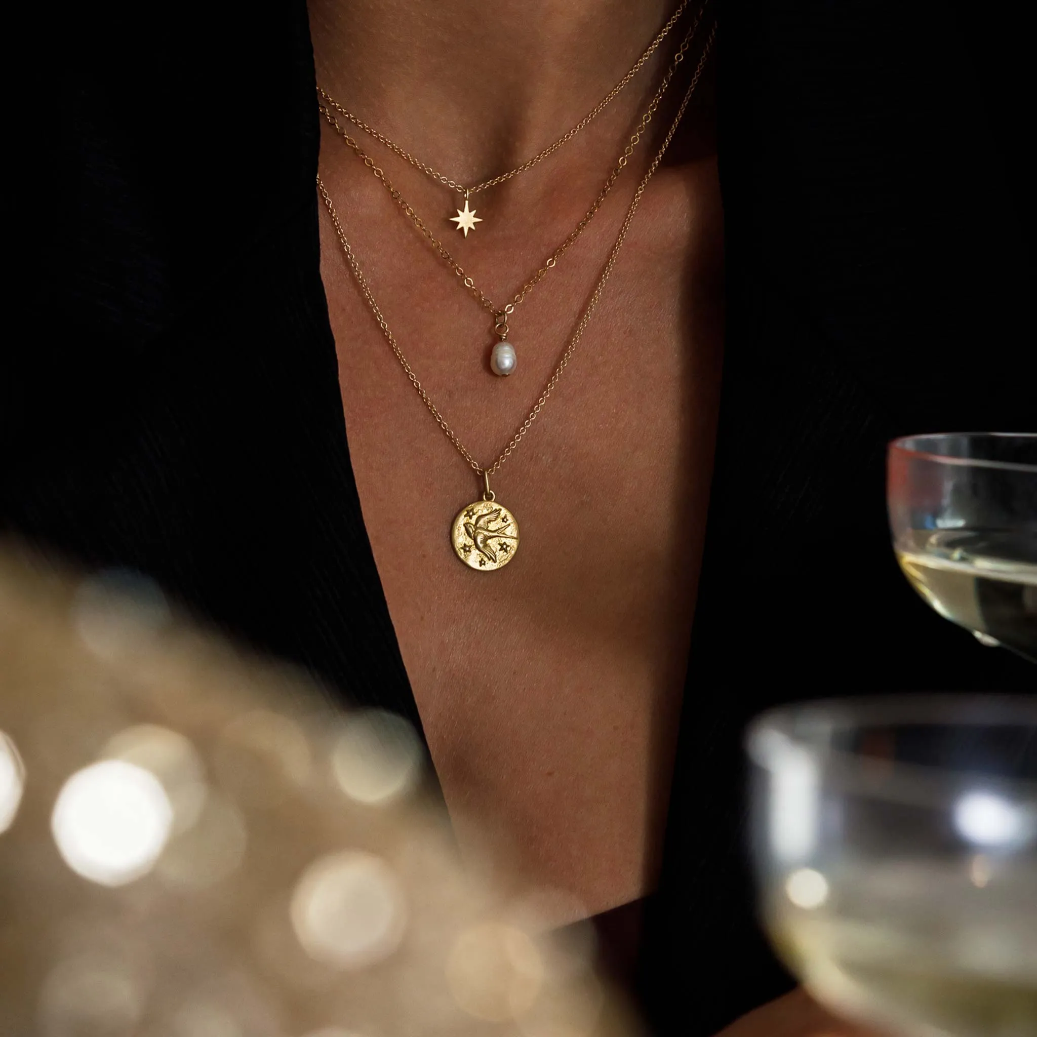 Engravable The Voyager Petite Swallow Pendant Necklace