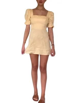 Evianna Linen Dress in Parmesan