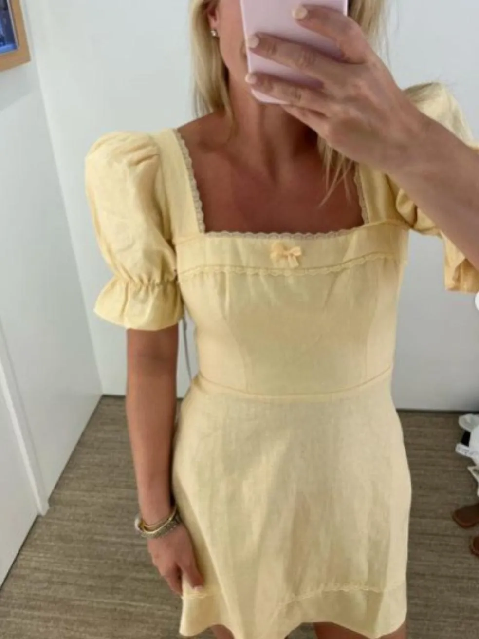 Evianna Linen Dress in Parmesan