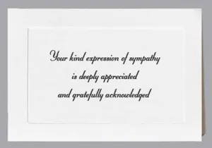 Expression of Sympathy Acknowledgment Standard Print Embossed Panel- ST122-AK