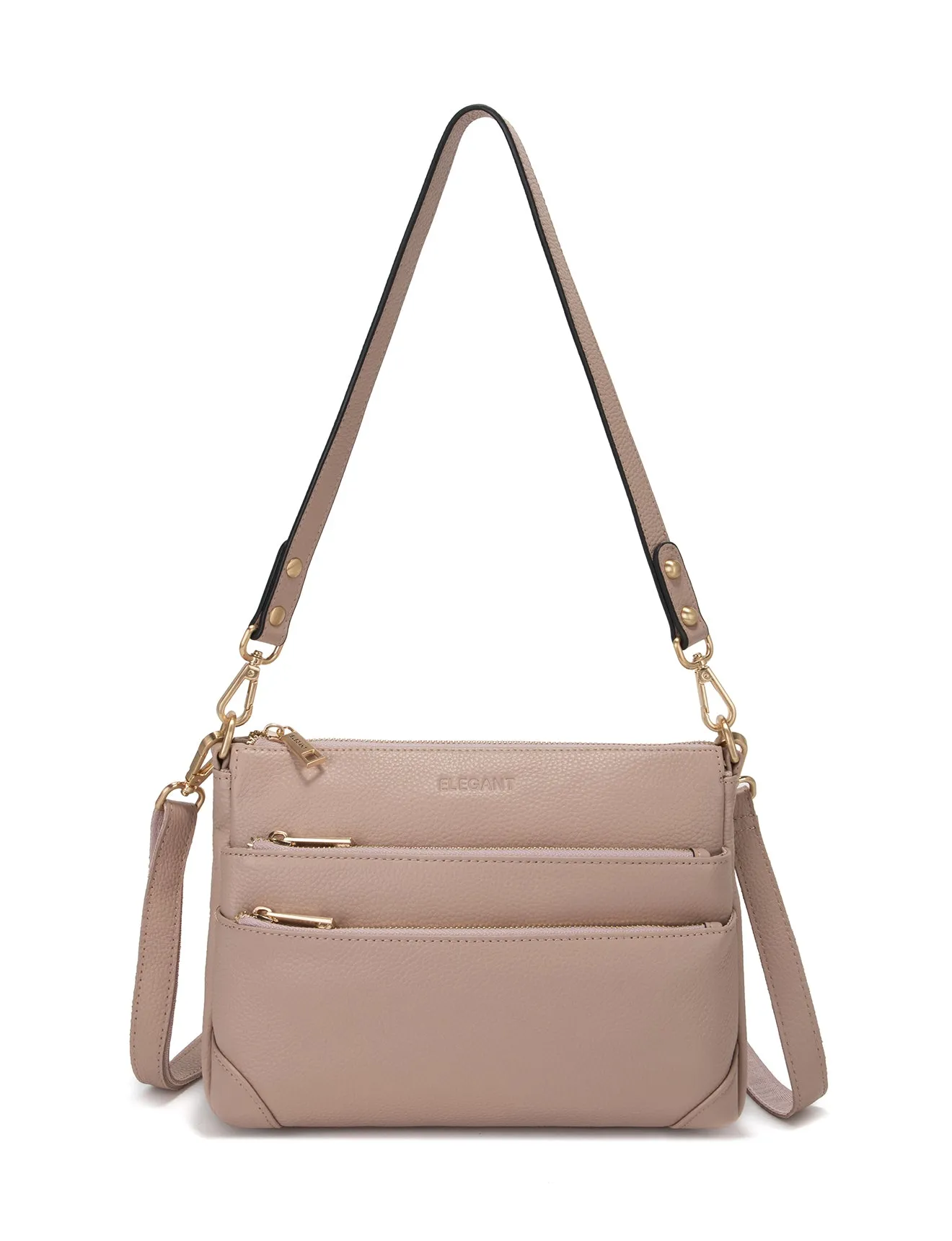 FAITH LEATHER CROSS BODY BAG- E1-0749-PINK-SALE