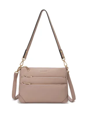 FAITH LEATHER CROSS BODY BAG- E1-0749-PINK-SALE