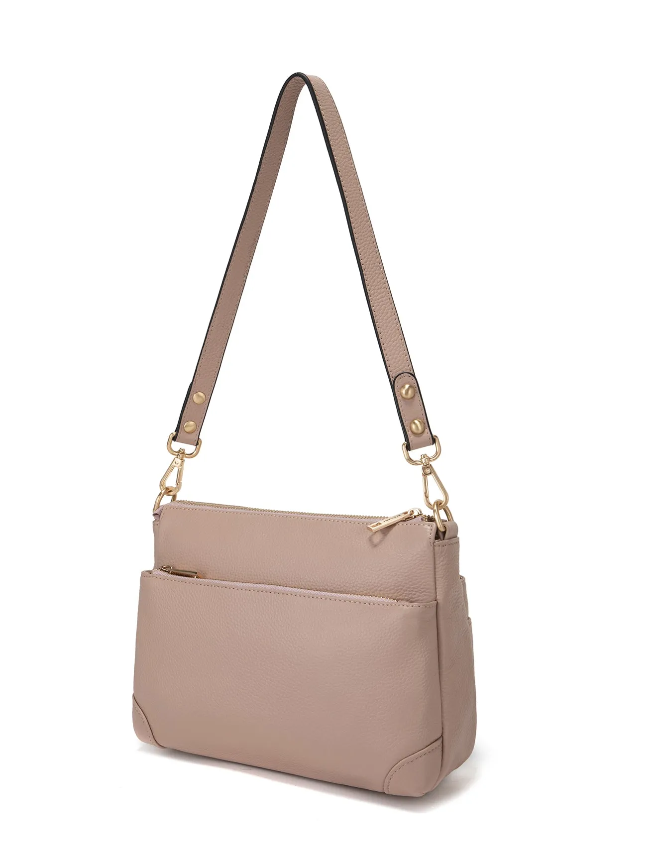 FAITH LEATHER CROSS BODY BAG- E1-0749-PINK-SALE