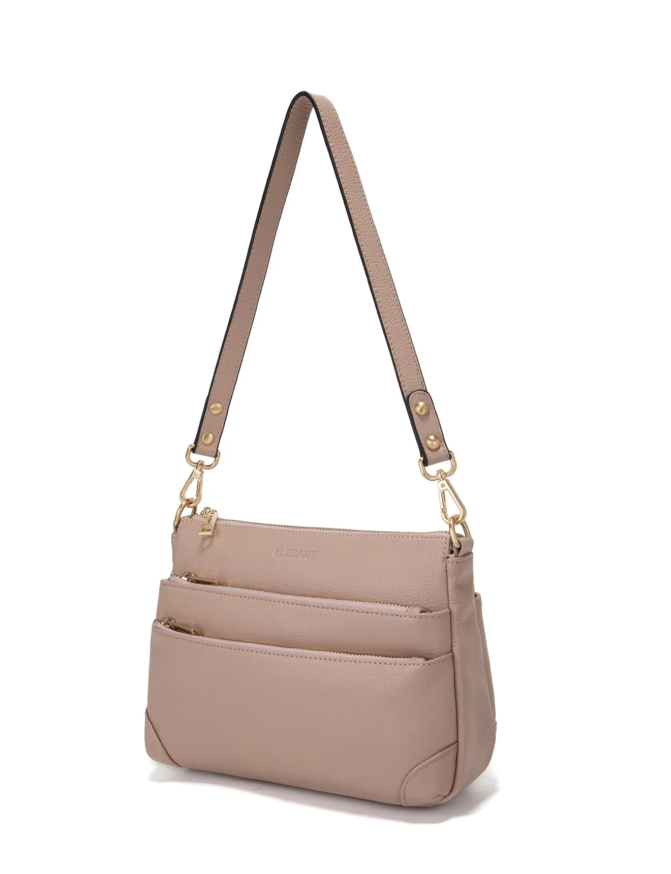 FAITH LEATHER CROSS BODY BAG- E1-0749-PINK-SALE