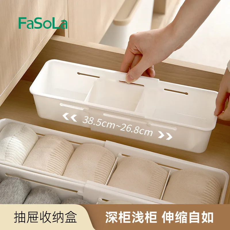 FaSoLa Expandable Drawer Organizer Box - Wide, White