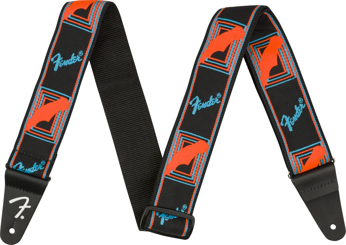 Fender Neon Monogrammed Strap, 2"
