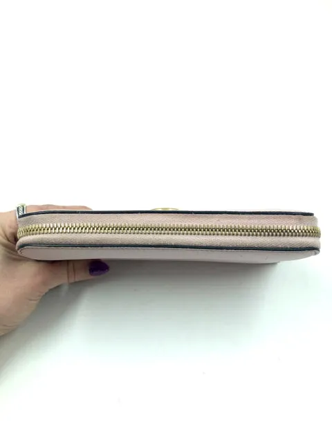 Fendi Peonia Pink Long is Leather Wallet