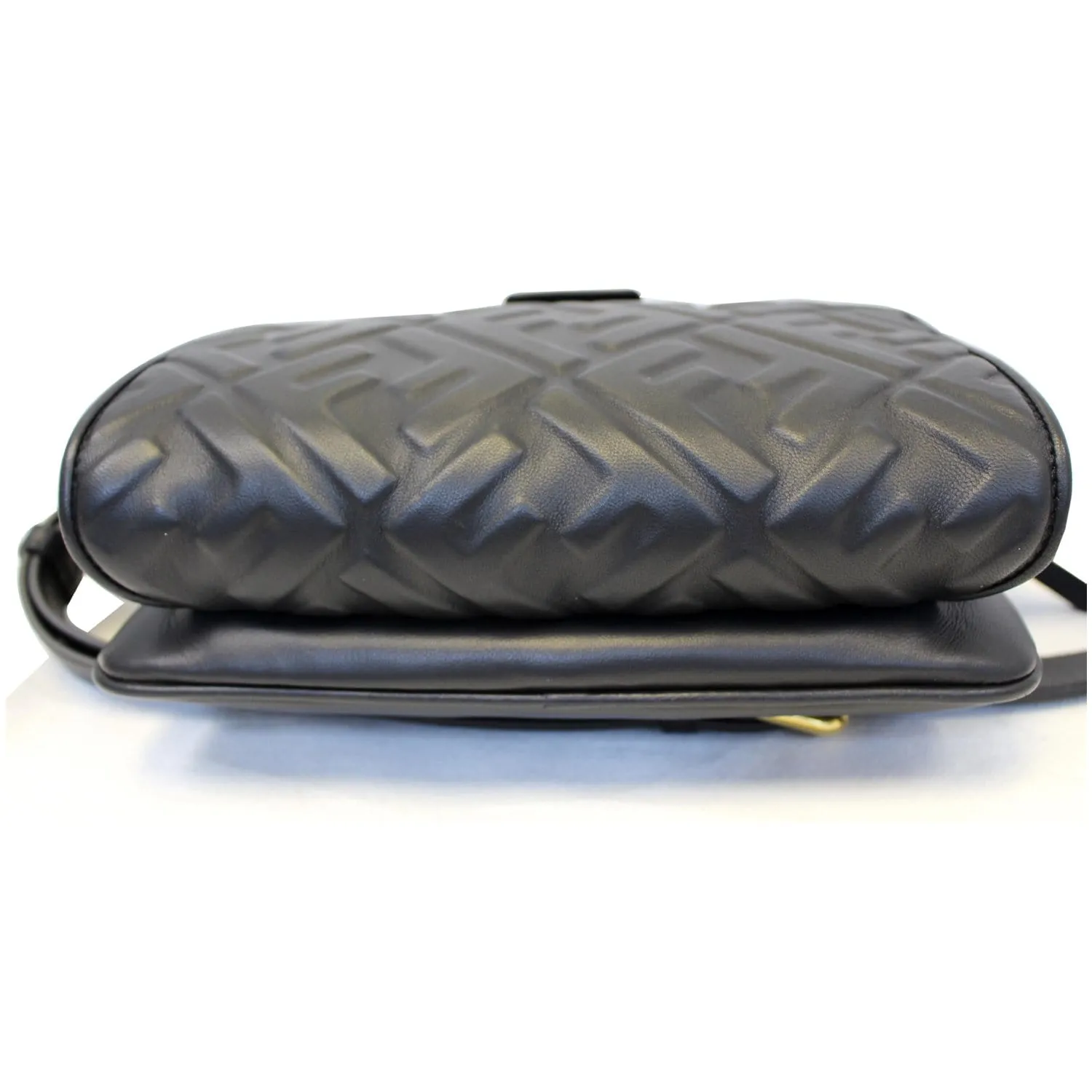 FENDI Upside Down Leather Belt Bag Black
