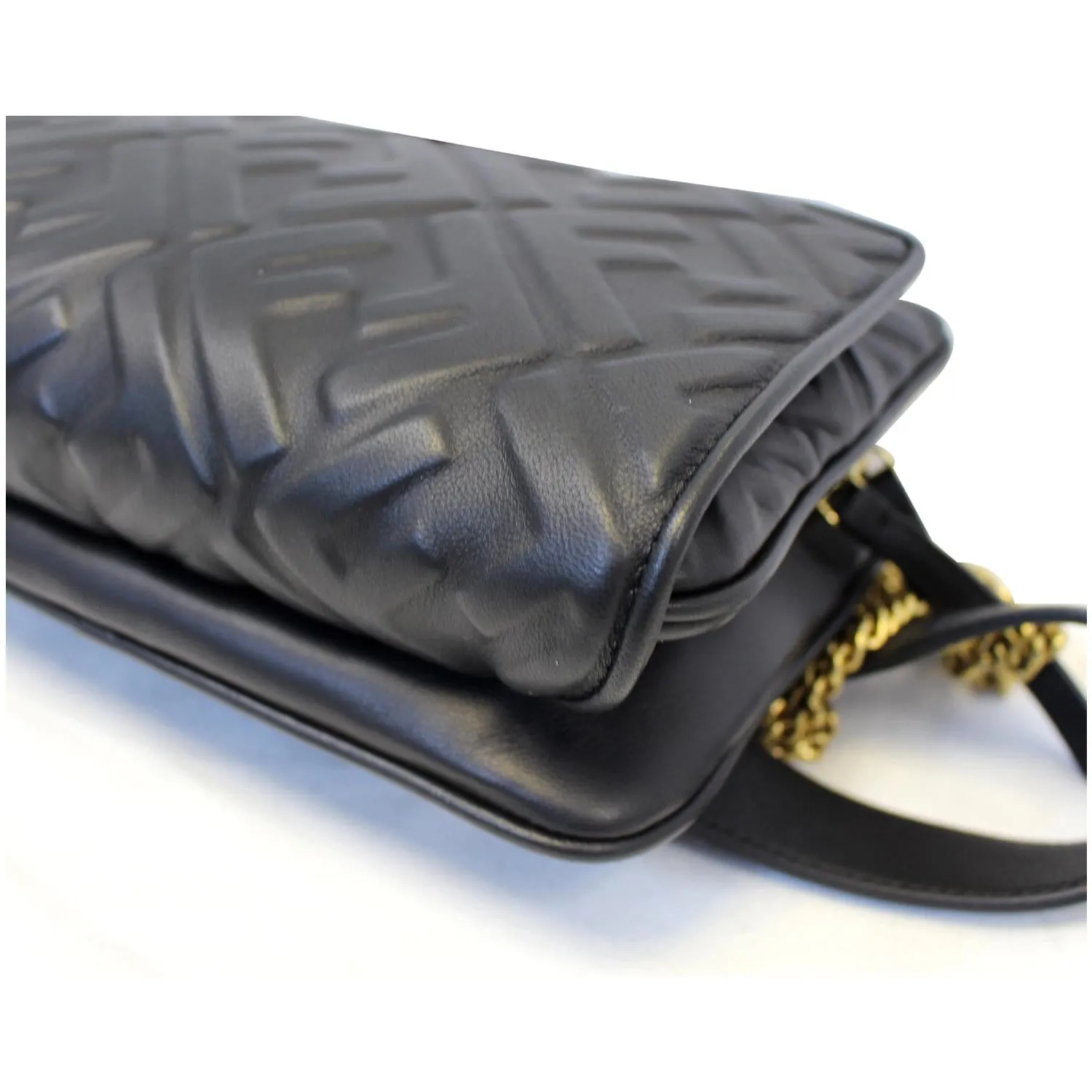FENDI Upside Down Leather Belt Bag Black