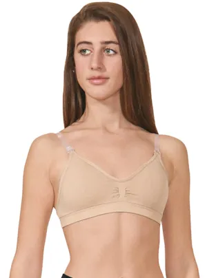Final Sale Clearance Euroskins Padded Seamless Clear Back Strap Bra