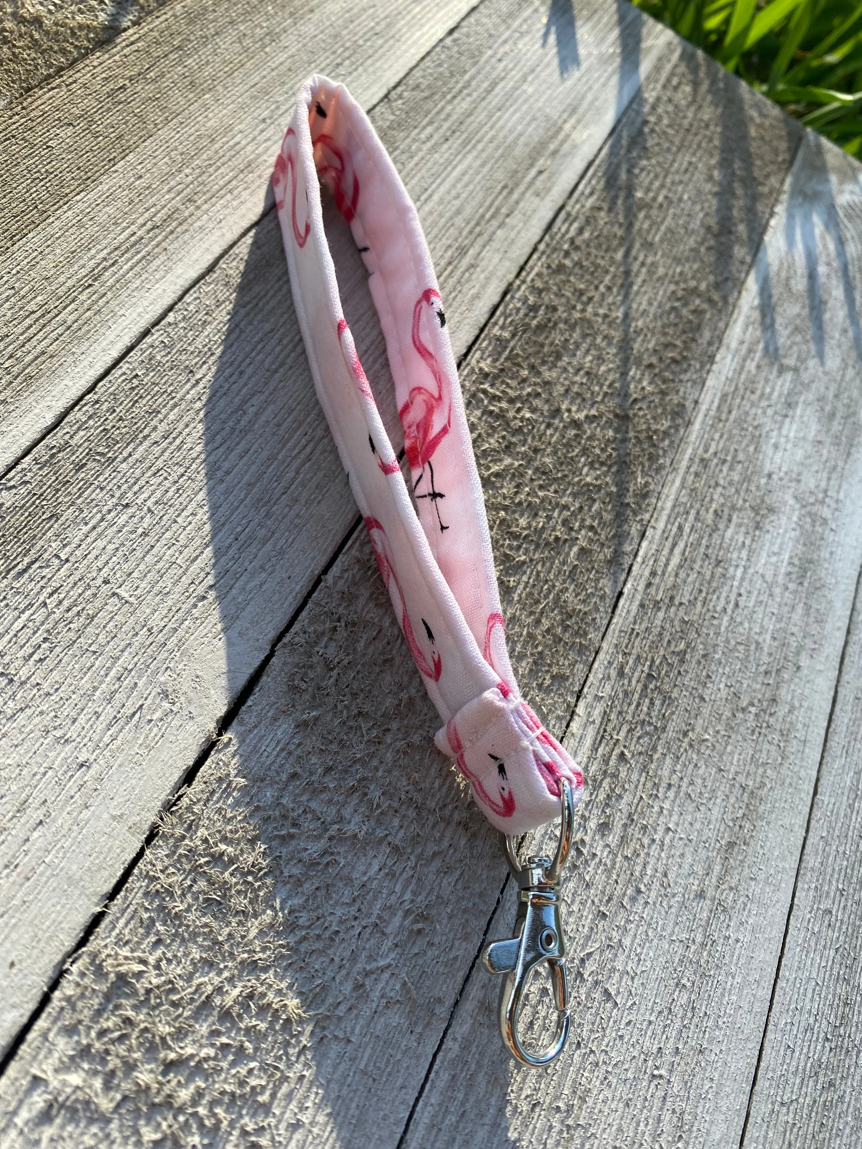 Flamingo Key Fob wristlet keychain