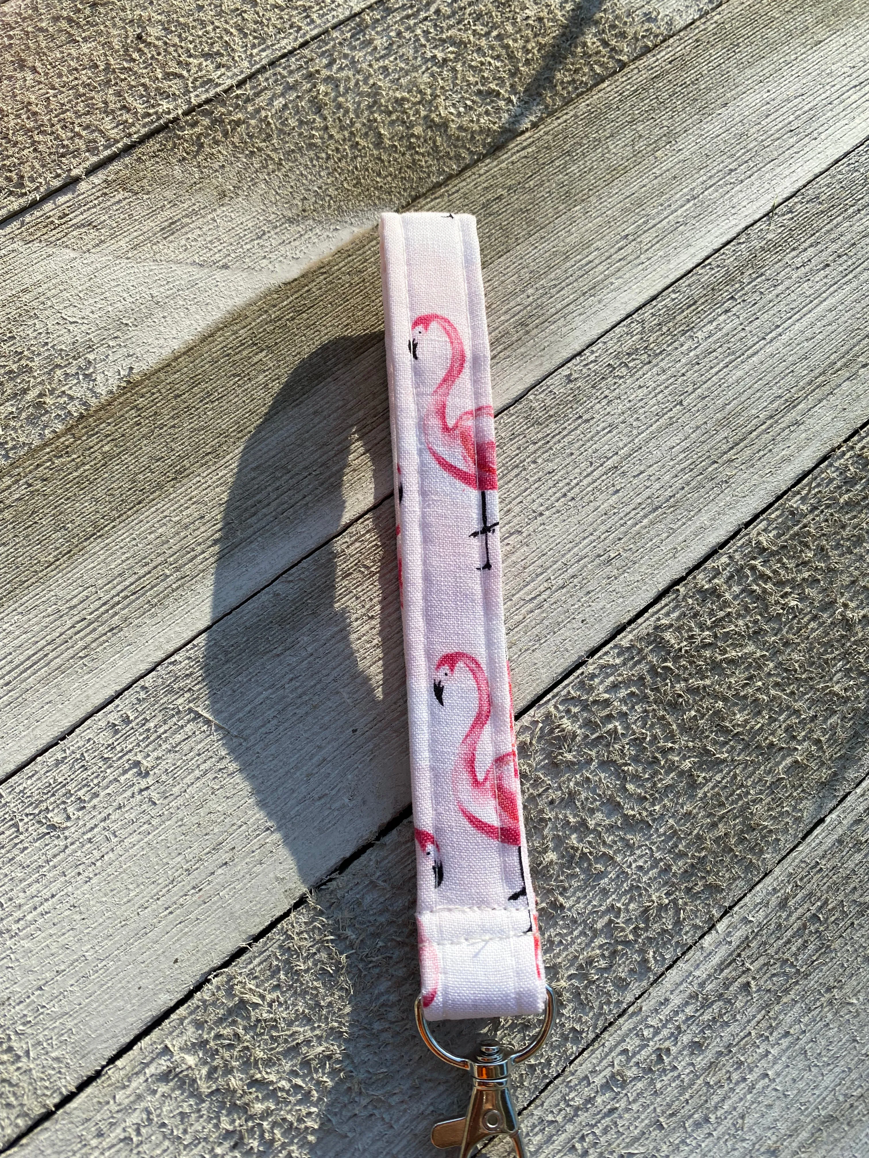 Flamingo Key Fob wristlet keychain