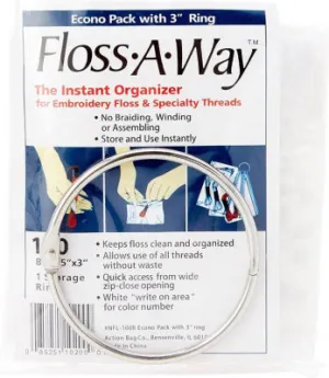 Floss A Way Econo Pack with 3" Ring - 100 Bags