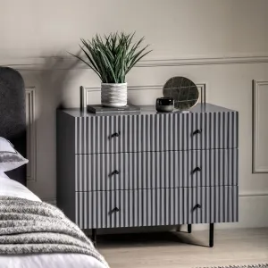 FLUTE Grey Chest of Drawers