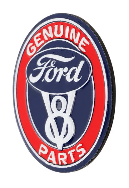 Ford V-8 Parts Embossed Metal Magnet