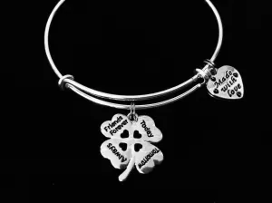 Friends Forever Expandable Charm Bracelet Silver Adjustable Wire Bangle Stacking Trendy Love You BFF Best Friend Gift
