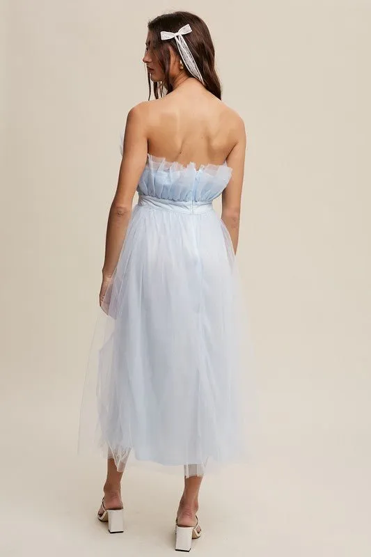 Frill Tulle Maxi Dress