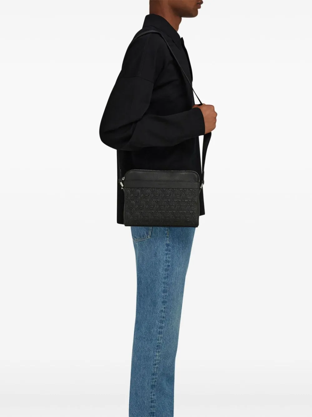 Gancini leather crossbody bag