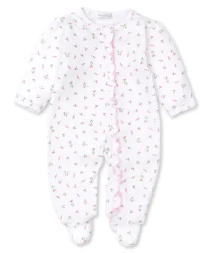 Garden Rose Ruffle Zip Footie