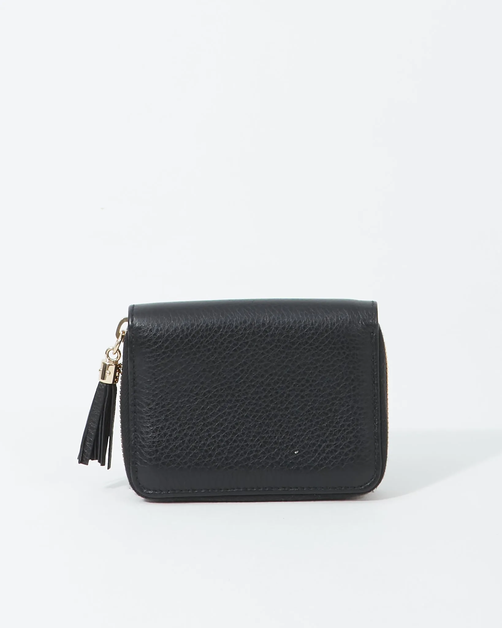 Gucci Black Pebbled Leather Small Zippy Wallet