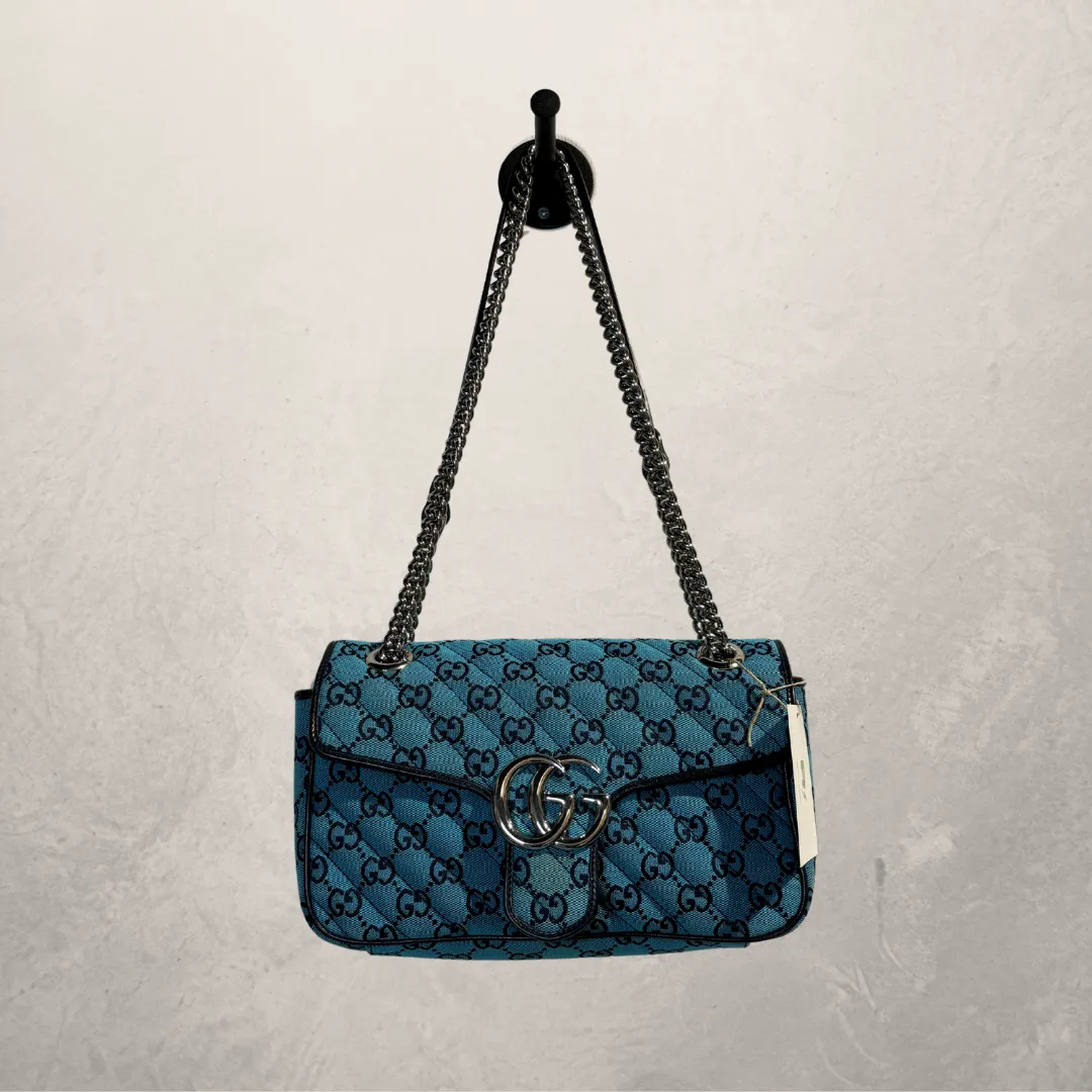 Gucci blue monogram Marmont bag- by RomaeStudios