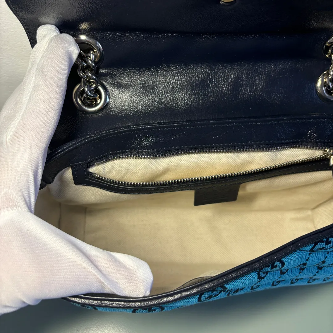 Gucci blue monogram Marmont bag- by RomaeStudios