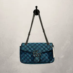 Gucci blue monogram Marmont bag- by RomaeStudios