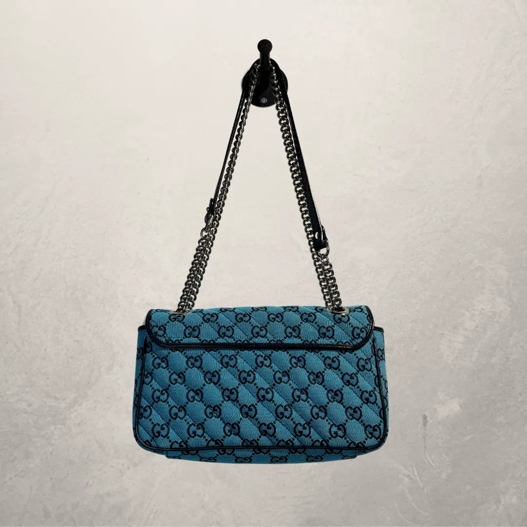 Gucci blue monogram Marmont bag- by RomaeStudios