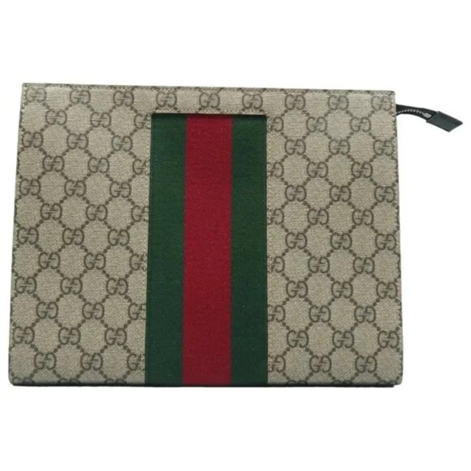GUCCI Brown GG Canvas Clutch Bag