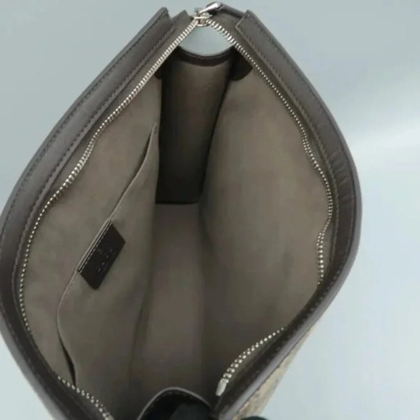GUCCI Brown GG Canvas Clutch Bag