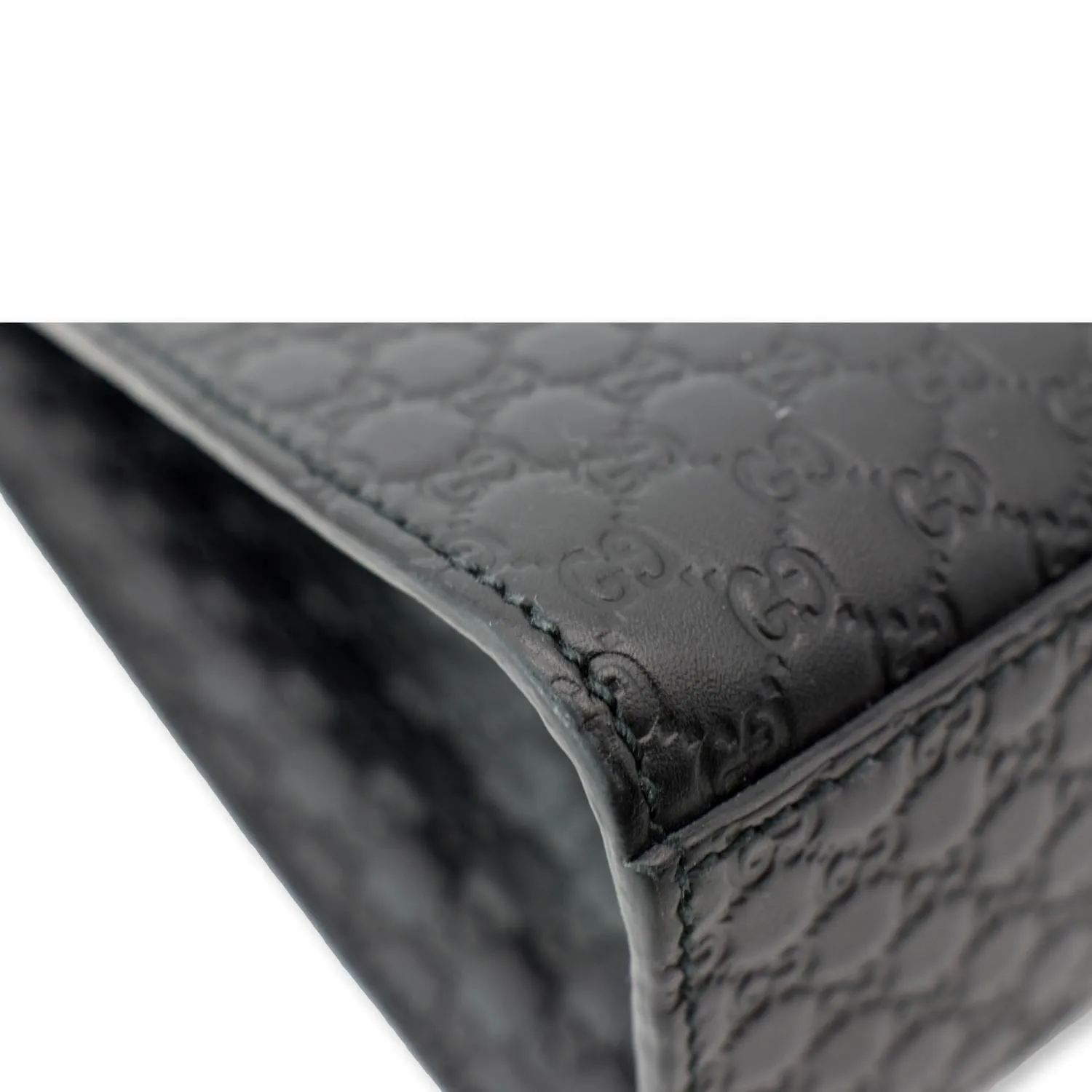 GUCCI Emily Medium GG Guccissima Leather Chain Shoulder Bag 449635 Black