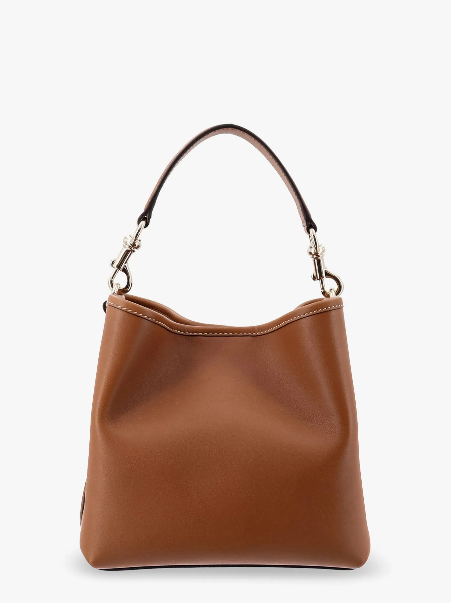 Gucci Gg Emblem Leather Bucket Bag With Frontal Logo