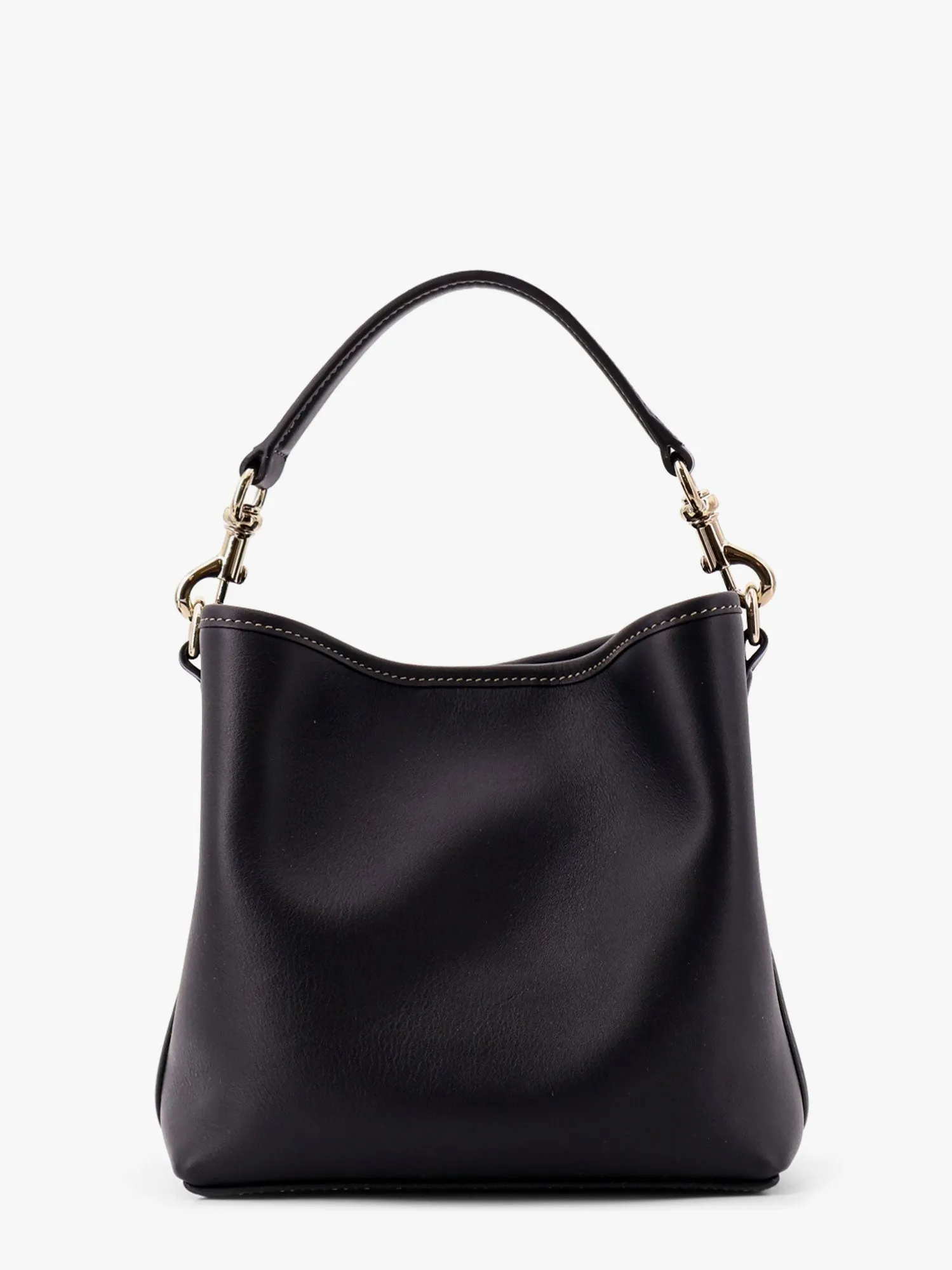 Gucci Gg Emblem Leather Bucket Bag With Frontal Logo