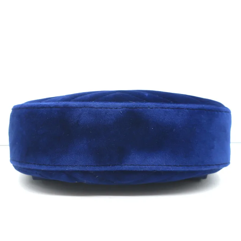 Gucci GG Marmont Belt Bag Navy Matelasse Velvet Size 85