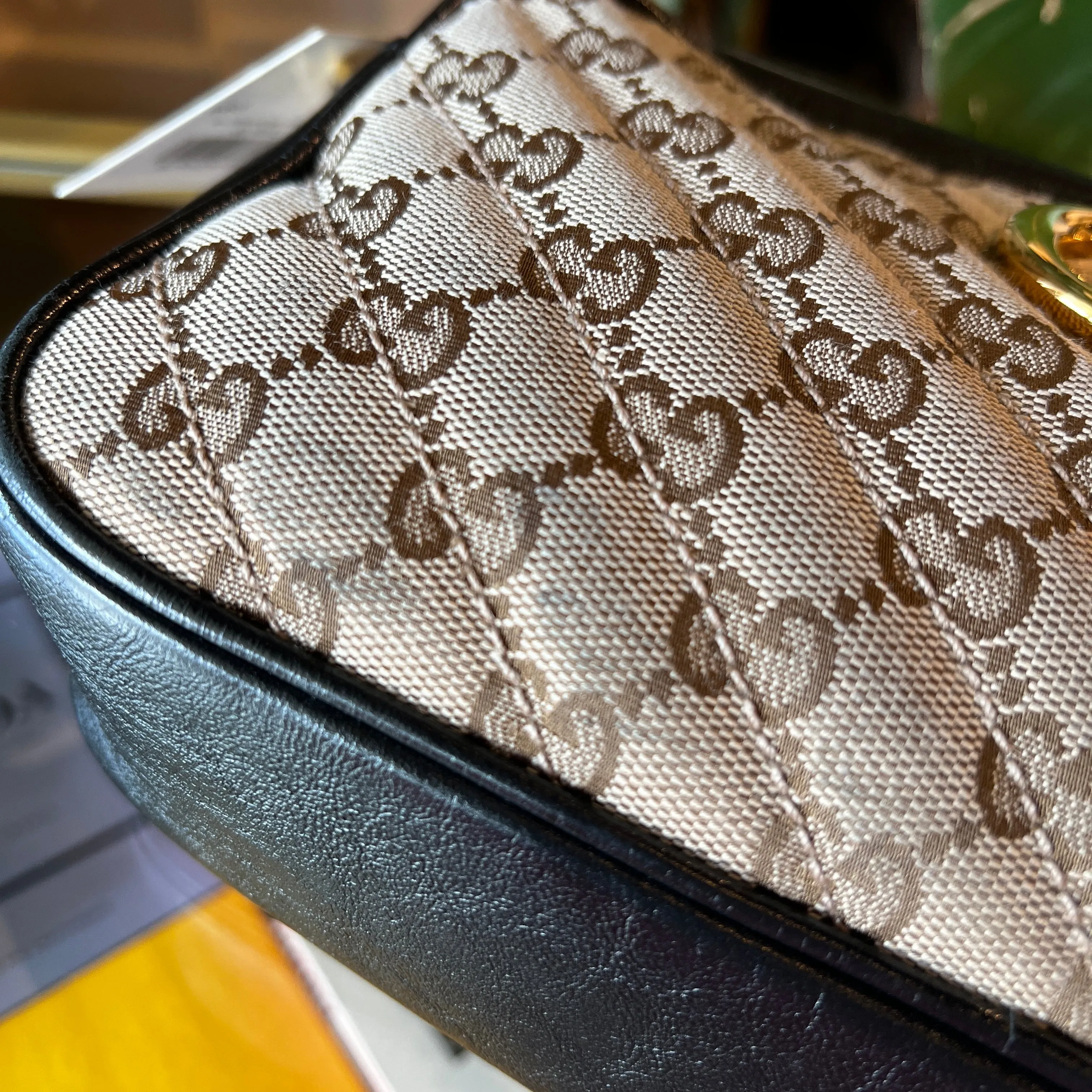 Gucci GG Marmont Diagonal Quilted Small Shoulder Bag
