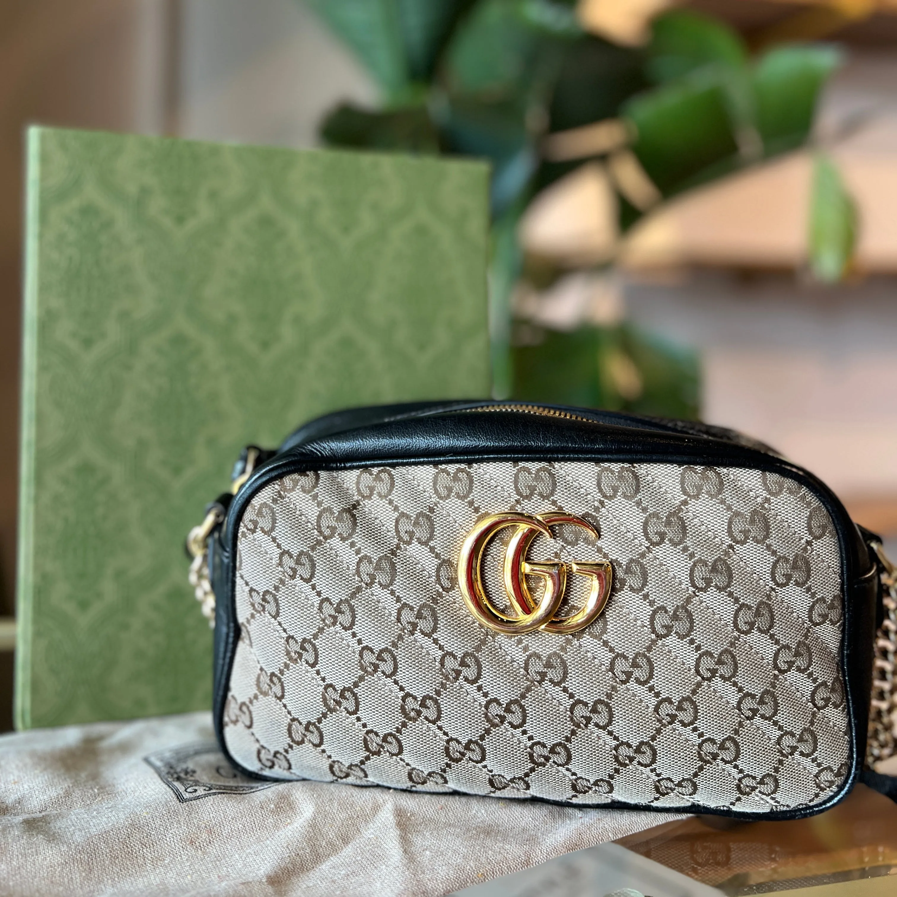 Gucci GG Marmont Diagonal Quilted Small Shoulder Bag