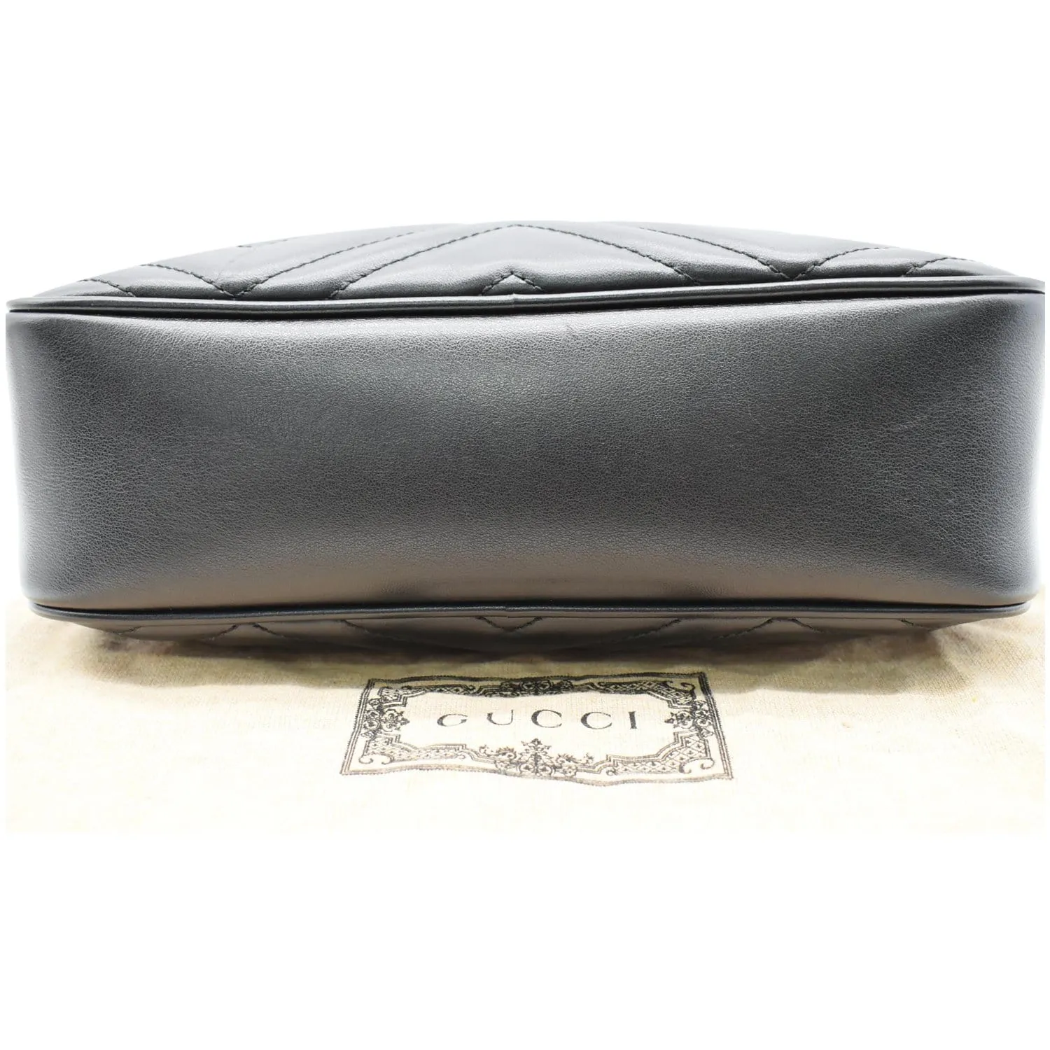 GUCCI GG Marmont Small Matelasse Leather Crossbody Bag Black 447632