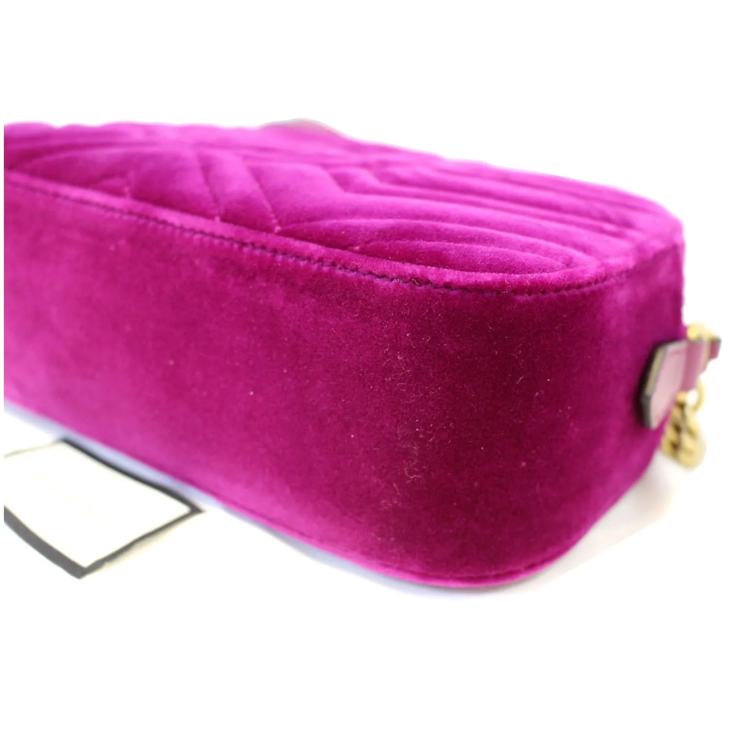 GUCCI GG Marmont Velvet Small Crossbody Bag Plum