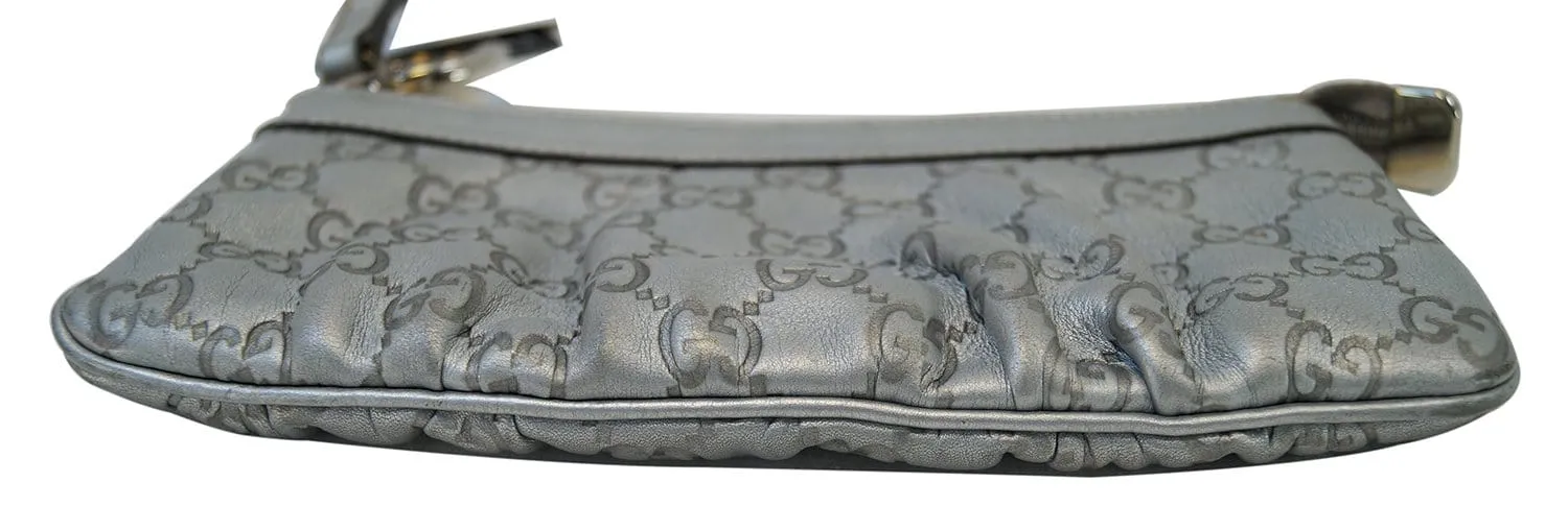 GUCCI Guccissima Interlocking G Wristlet Silver