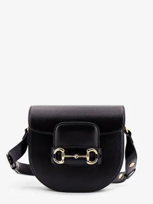 Gucci Leather Shoulder Bag With Iconic Metal Horsebit