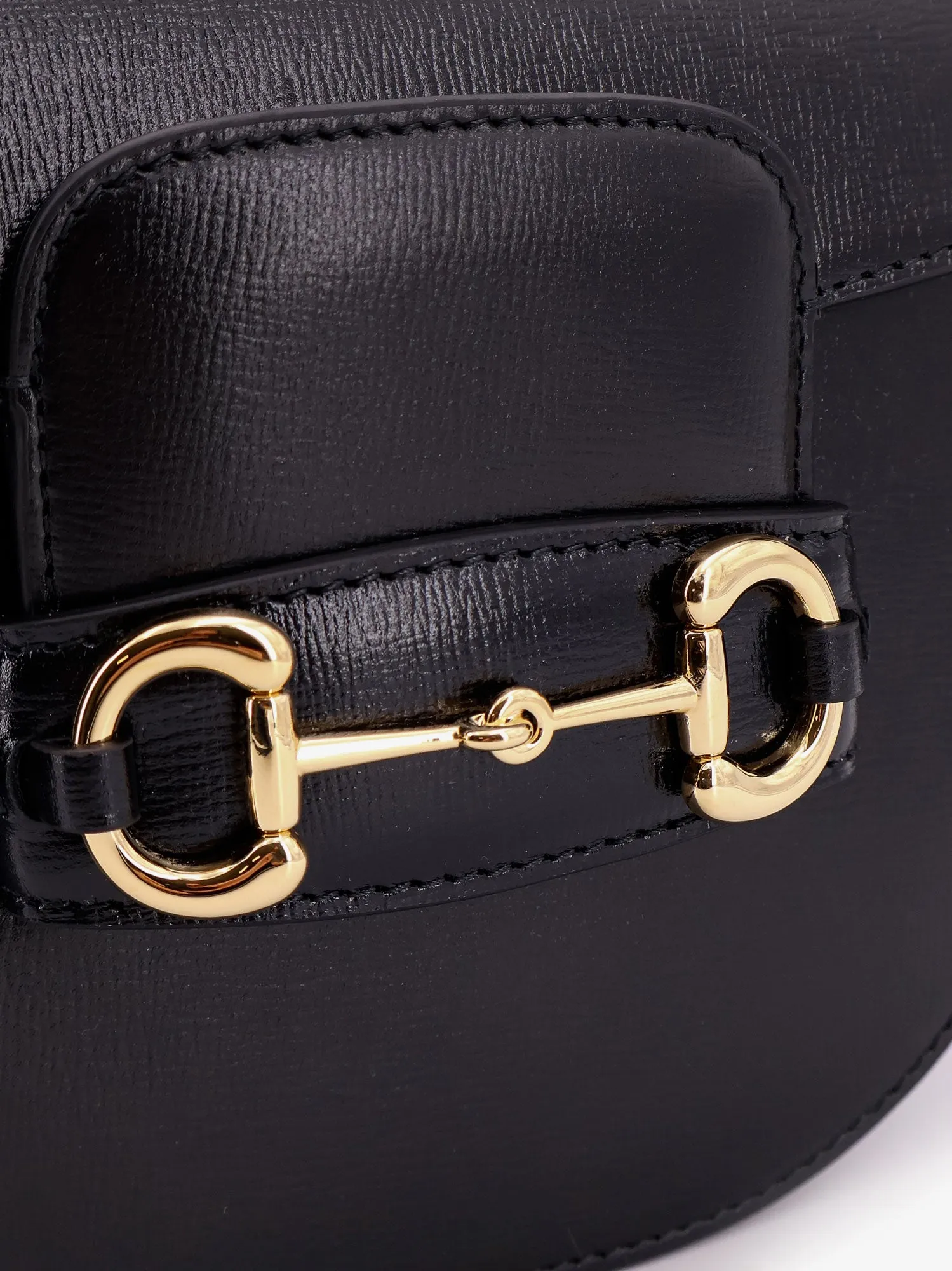 Gucci Leather Shoulder Bag With Iconic Metal Horsebit