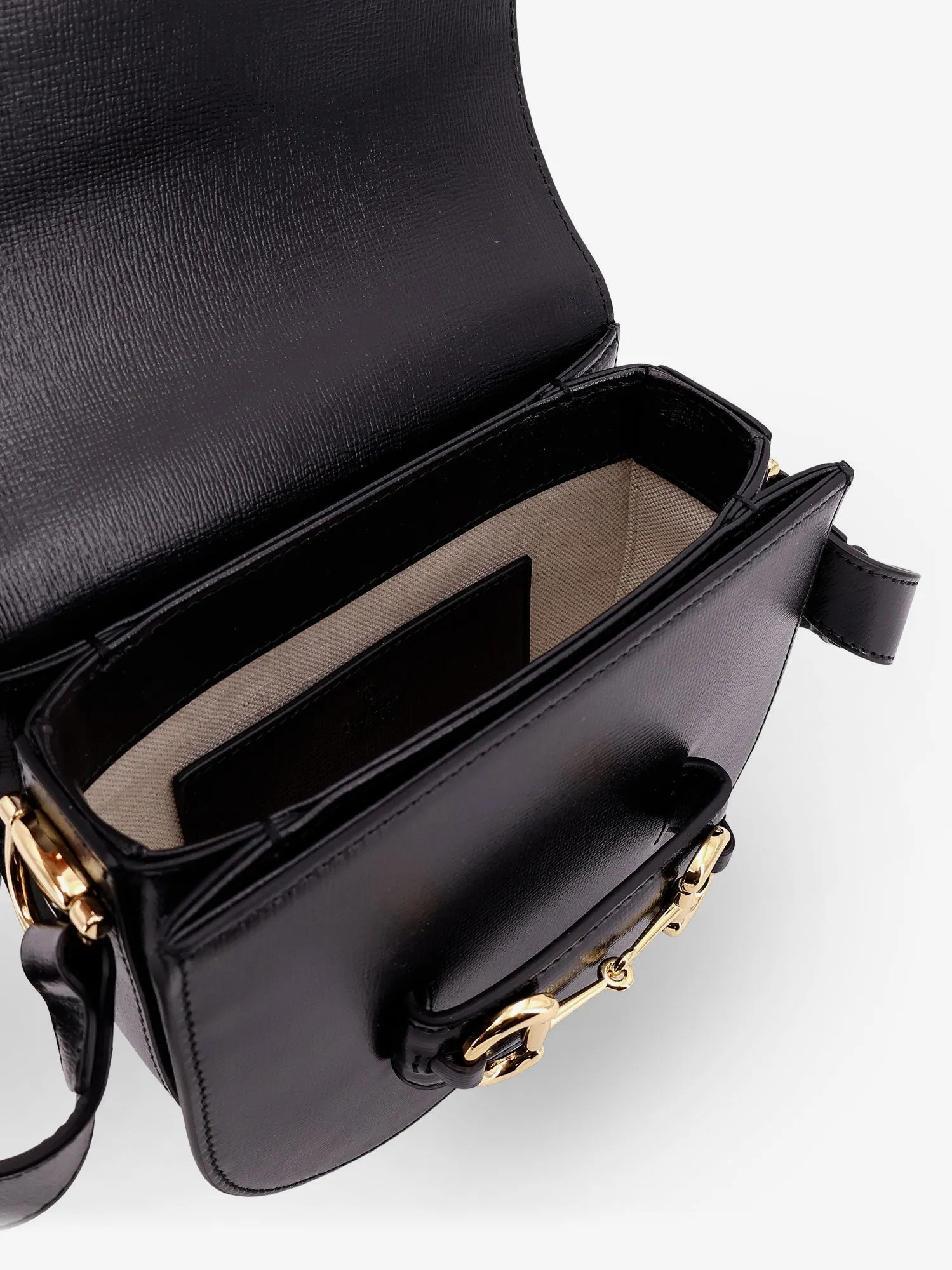 Gucci Leather Shoulder Bag With Iconic Metal Horsebit