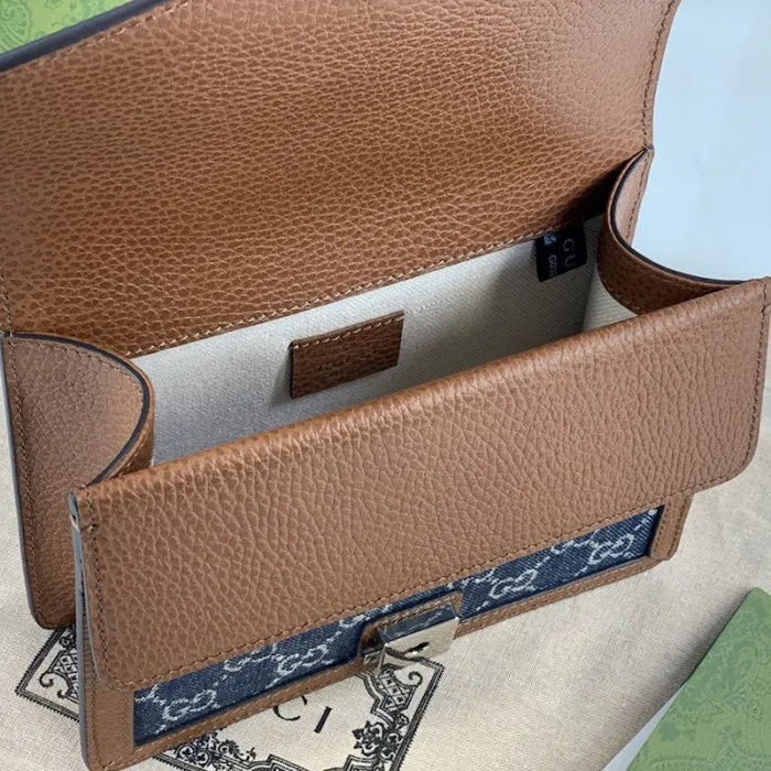 Gucci Mini Dionysus Shoulder Bag in Blue Denim