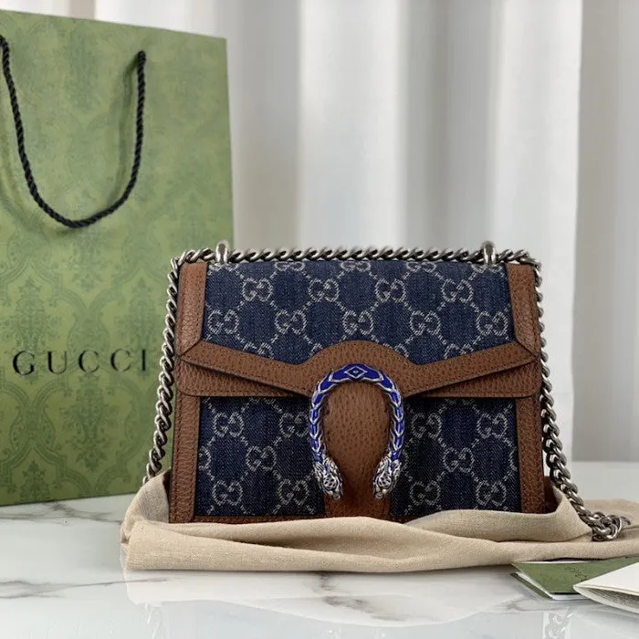 Gucci Mini Dionysus Shoulder Bag in Blue Denim