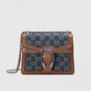 Gucci Mini Dionysus Shoulder Bag in Blue Denim