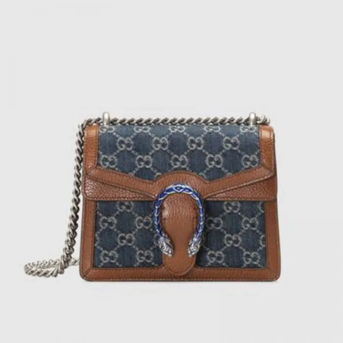 Gucci Mini Dionysus Shoulder Bag in Blue Denim